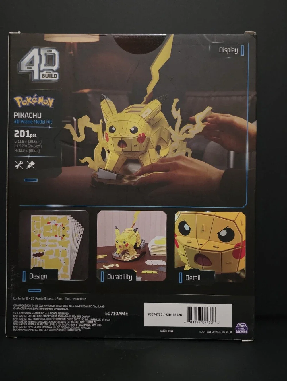 4D Build Pokémon Pikachu 3D Puzzle Model Kit 201 PCS Sealed